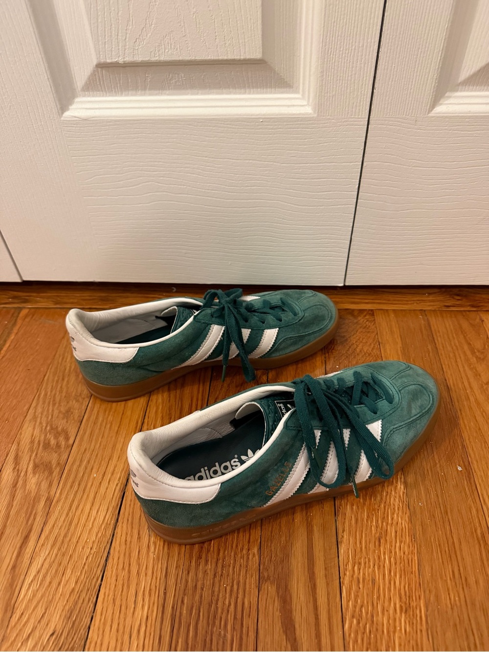 adidas Gazelle Suede Sneaker in Green with White Stripes - Picture 6 of 9